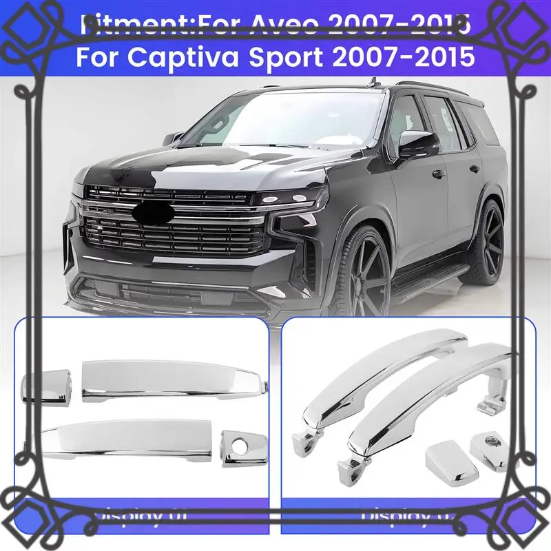 

Q2-2X Front Left With Keyhole Front Right/Rear Chrome ABS Door Outer Handle Covers For Captiva Sport/Aveo/Saturn