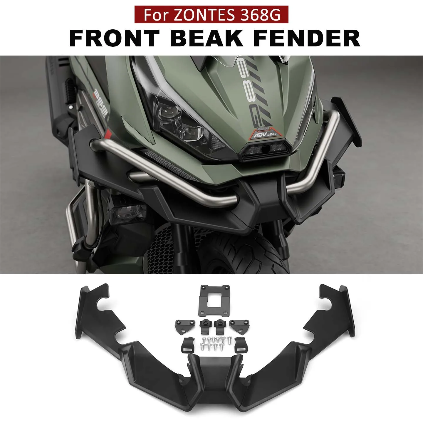 New Motorcycle Front Beak Fender Winglet Spoiler Fixed Lower Lip Fixed Wing Accessories For Zontes 368G 368 G 368g