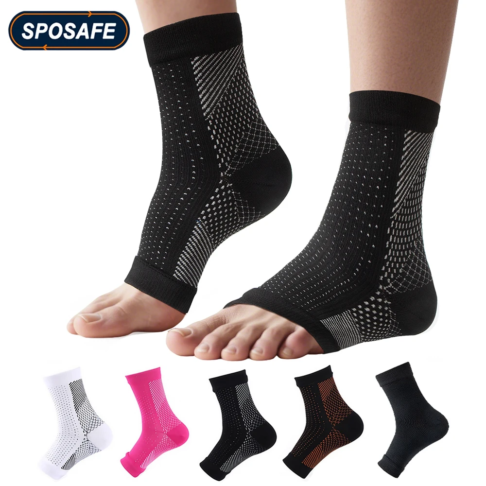 1Pair Nano Socks Neuropathy Socks Compression Sleeve for Ankle for Swelling, Plantar Fasciitis, Sprain, Foot Brace for Women Men