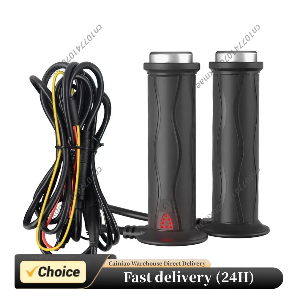 

DC 12V Electric Hot Heated Grip Silicone Adjustable Hot Grip Handle 5-Gear Smart Temperature Control Motorcycle Parts for Winter