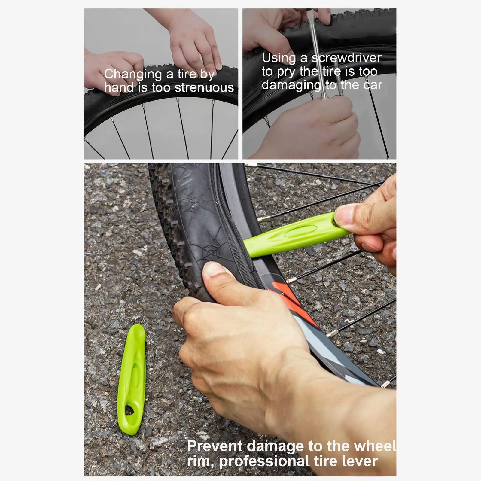 

Tire Levers Mountain Bike Wheel Repair Tool For Riding 2 Pieces High Strength Tire Levers For Street Workshop Garage Repair Road