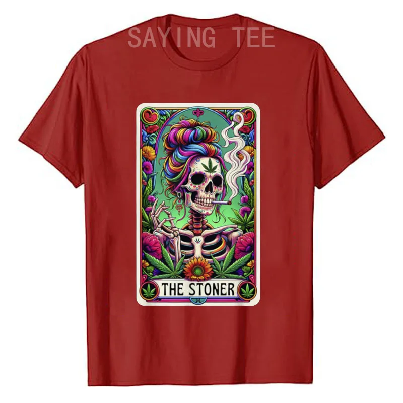 The Stoner Retro Style 420 Cannabis Weed Skeleton T-Shirt Ganja and Marijjuana Lover Graphic Tee Funny Weed Smoker Clothes Gifts