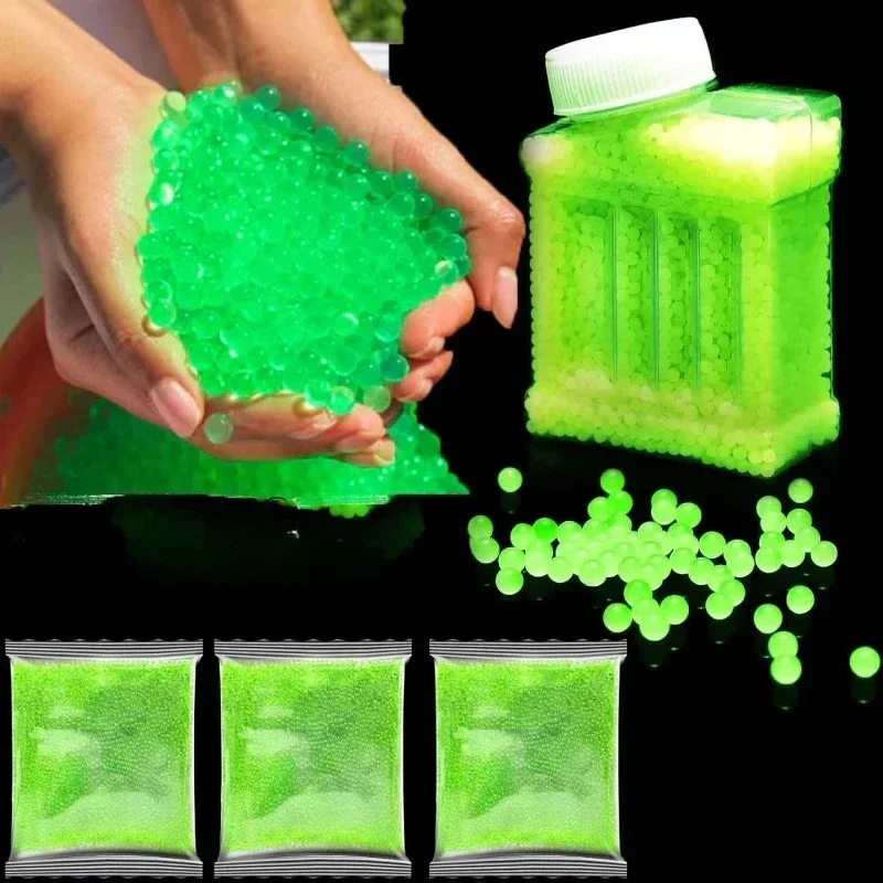 A 12000Pc Decorazioni per la casa Perle d'acqua luminose Glow In The Dark Perla Idrogel Sfera di gel Gelatina di cristallo Splater Sfere d'acqua Blaster 7mm