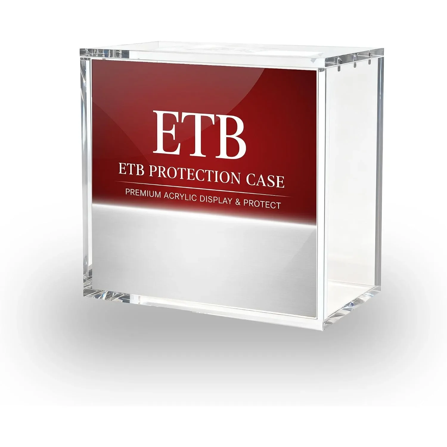 ETB Acrylic Case, 99% UV Block (Protects ETB from Fading) 6Mm X 6Mm X 3Mm Thick Clear Acrylic ETB Display Box with Magnetic Lid - ETB Protector Case for Collectors, UV Resistant, Stackable Design (ETB Not Included)