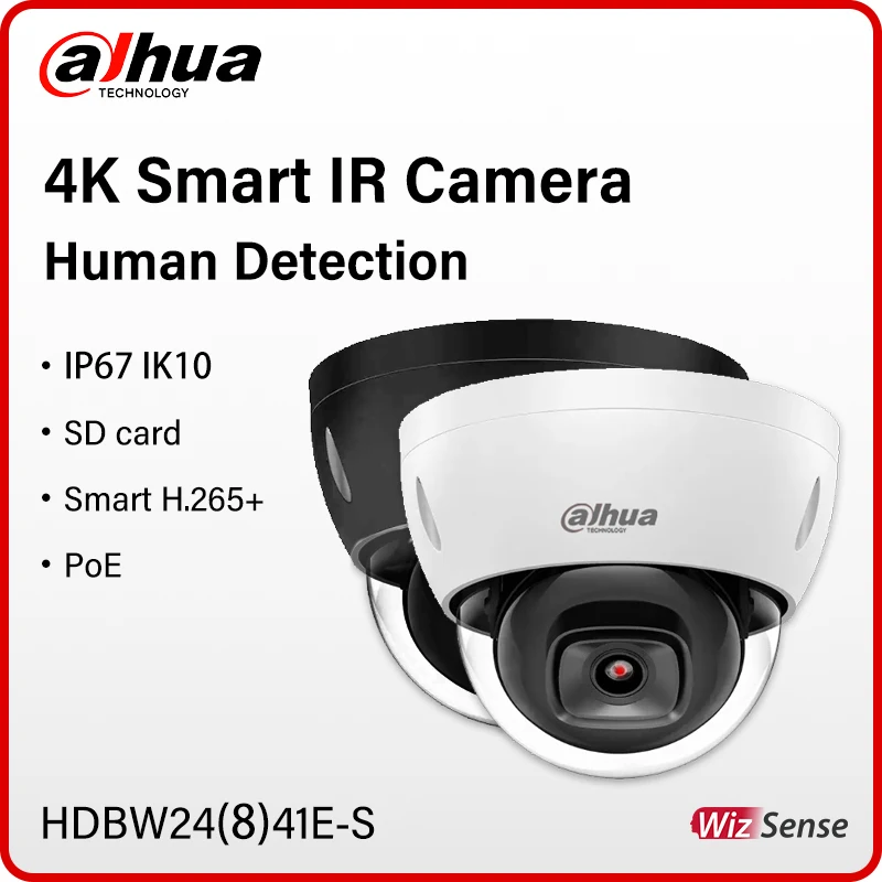 

Dahua WizSense 4MP 8MP IR Network IP Camera 4K Smart Home Motion Detection CCTV HD Night Vision Monitor HDBW2441E-S HDBW2841E-S