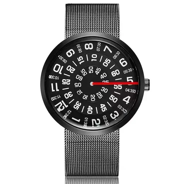 Orologio da uomo casual di vendita caldo Bussola personalizzata Cintura a rete digitale Orologio da studente decorativo Orologio al quarzo impermeabile semplice