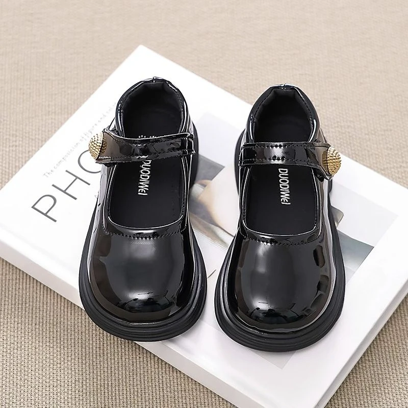 

Girls Mary Jane Shoes 2026 New Black Preppy Style Children's Loafers Spring Autumn Kids Leather Shoes
