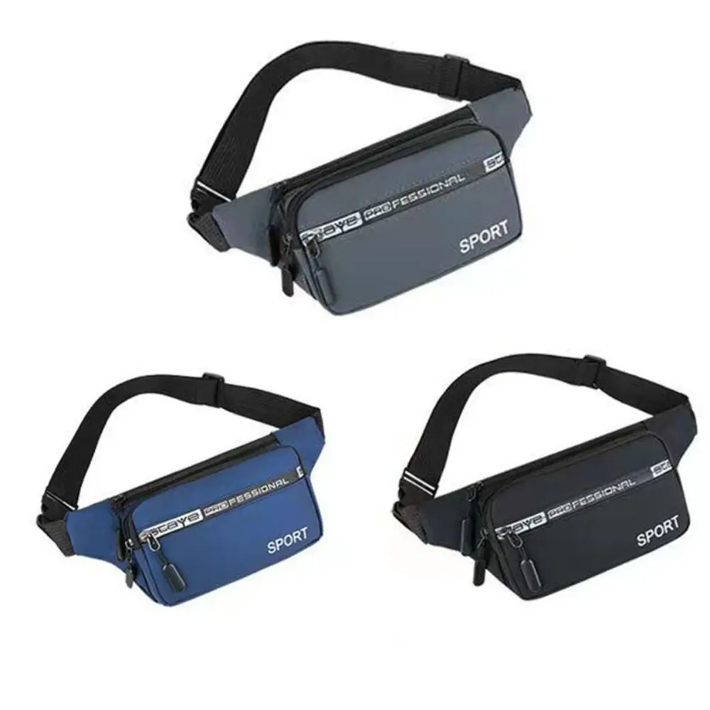 Wear-resistant Oxford Running Waist Bag Multiple Pockets Large Capacity Sport Waist Pack Business Storage Phone Bag Men