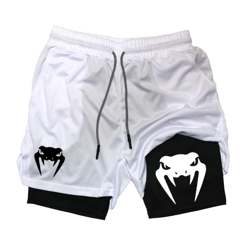 MMA pantalones cortos de compresión 2 en 1 para hombre, ropa de punto transpirable, liberación rápida, Ideal para Gimnasios, Fitness, correr,