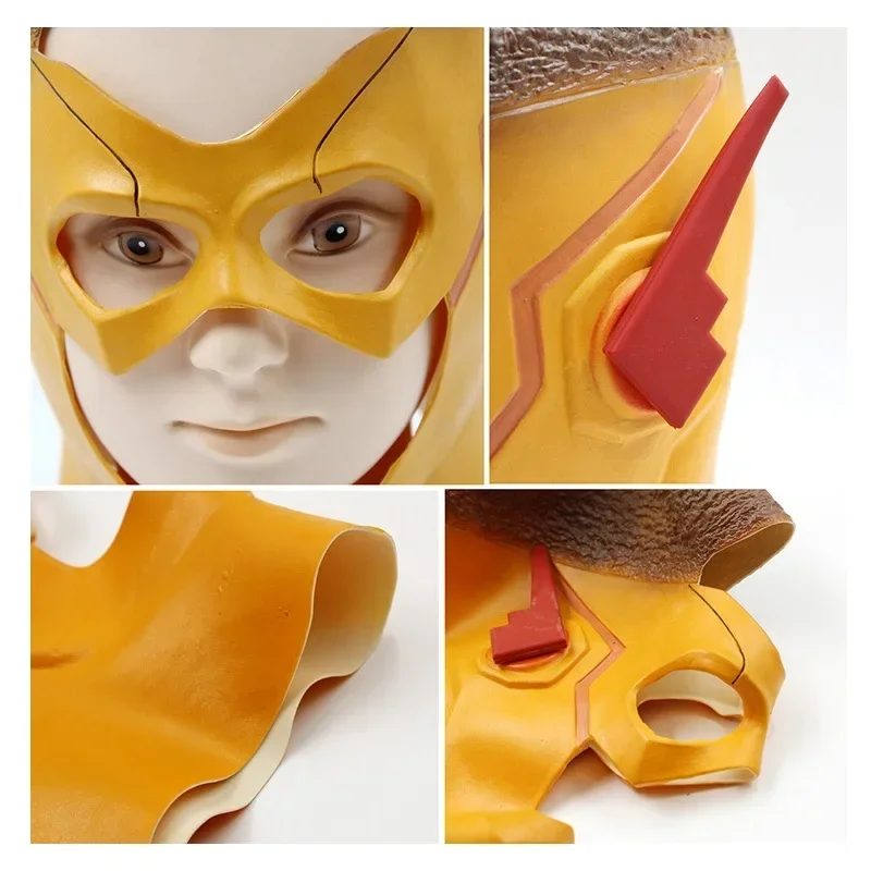 Flash Mask Yellow Color Latex Made Wally Cos West Halloween Cosplay Props