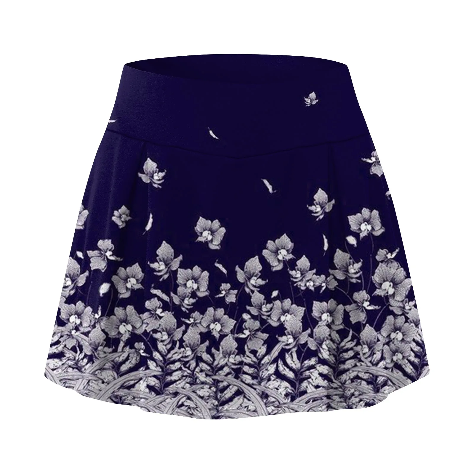 Women\'S Fashion Printed Casual Sports Fitness Running Yoga Tennis Skirt Pleated Short Skirt Shorts Half Skirt Dresses For Women