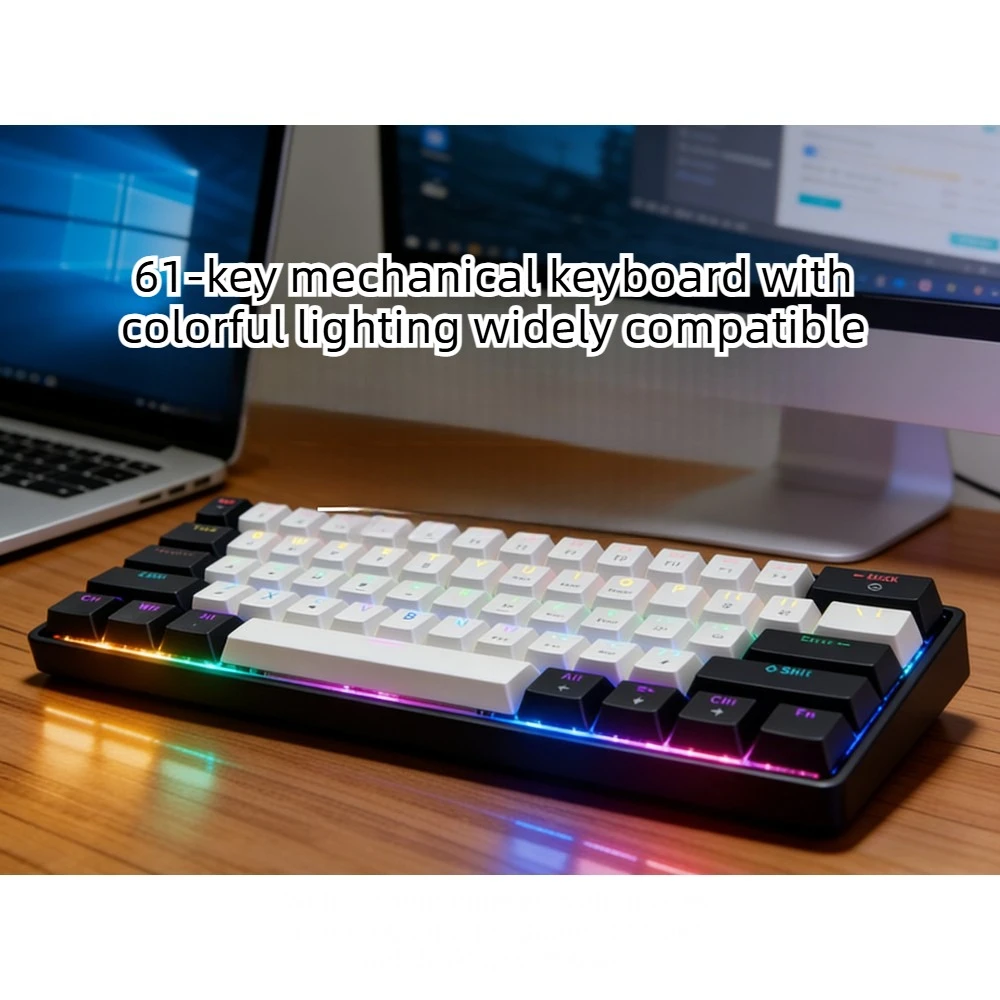 Mechanical keyboard 60% teclado mecânico Gamer keyboards ergonomic computer Portable Mini white Usb backlight klawiatura black