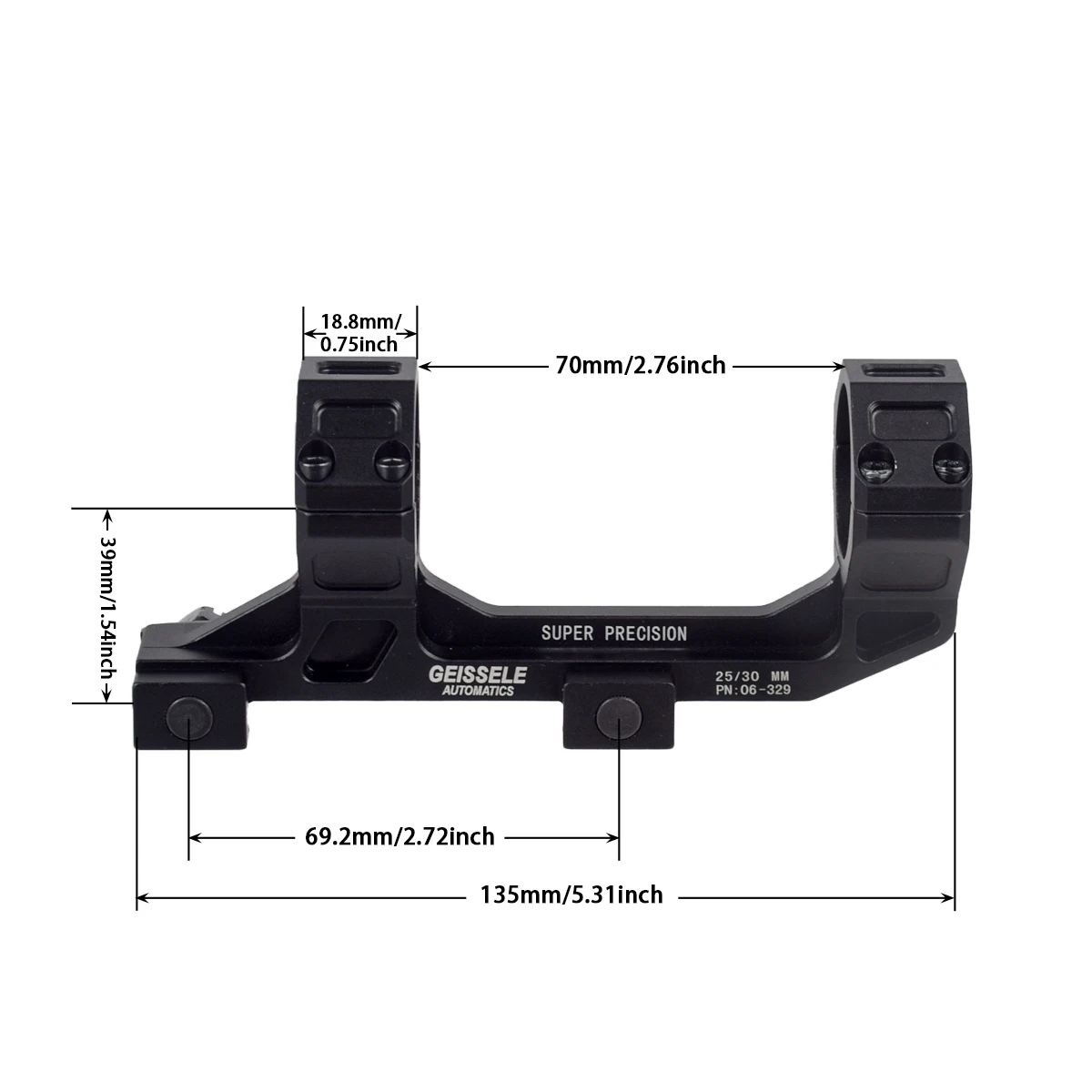 Dulgeissee-Monture de lunette pour lunette de visée, anneaux de visée optiques, queue d\'aronde de 11mm, rail de surélévation de 20mm, pour HK416 AR15