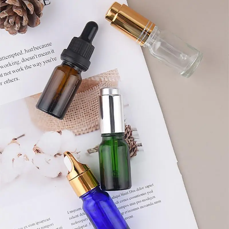 10 ml basket cover glass bottle pressure oil bottle cap dropper bottle color travel packing small sample bottles