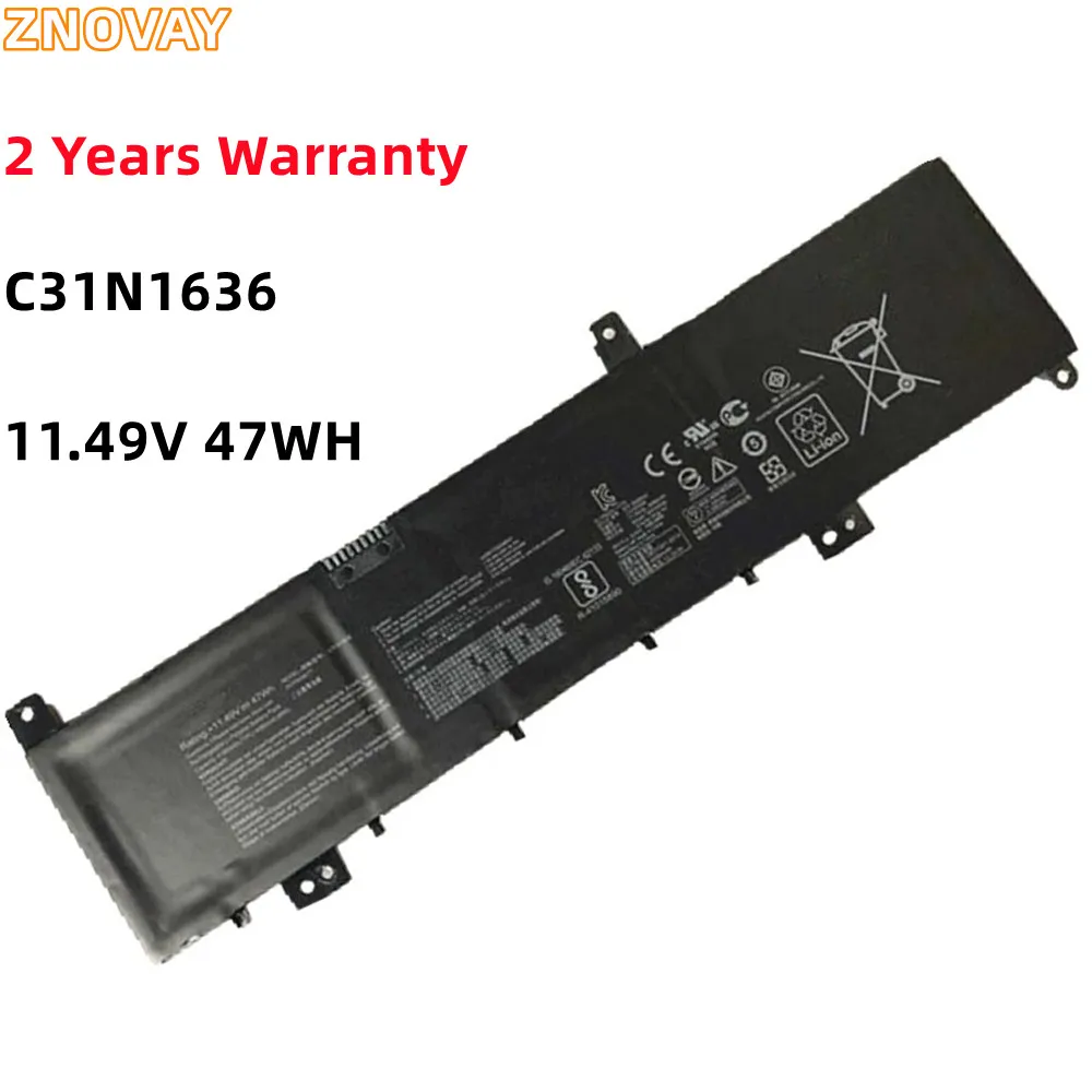 

ZNOVAY C31N1636 47WH Laptop Battery For N580VN N580VD NX580V X580V X580VN X580GD N580GD X580VD N580VD NX580VD7300 NX580VD7700