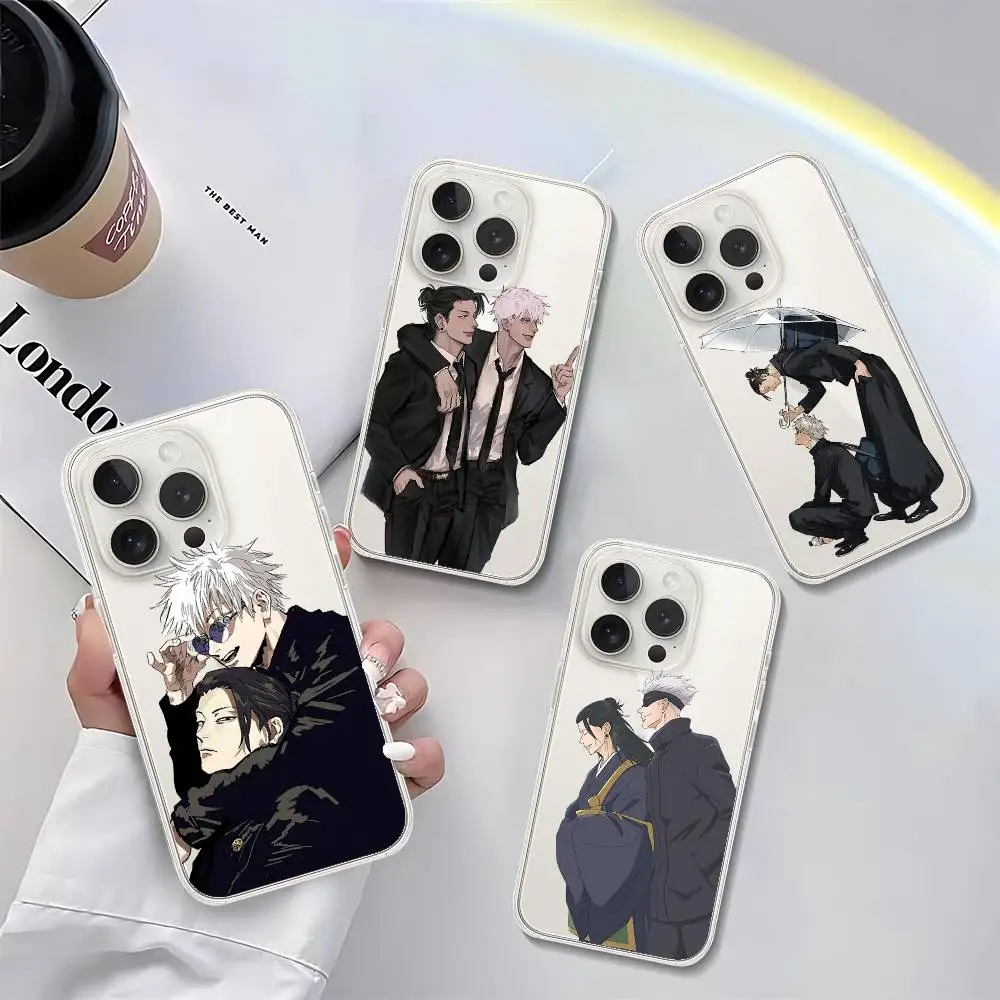 G-Getos S-Suguru And G-Gojo Satorus Phone Case For IPhone 17 16 15 14 Plus 13 12 11 Pro Max Phone Back Cover Transparen