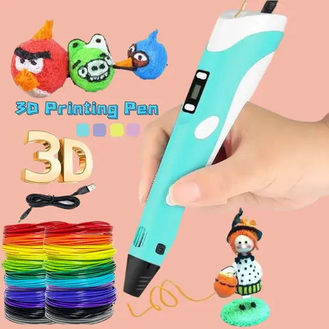 3D 인쇄 펜 DIY 입체 그림 어린이 장난감 LCD 화면과 재미있는 위장 호환 PLA 필라멘트 장난감 선물