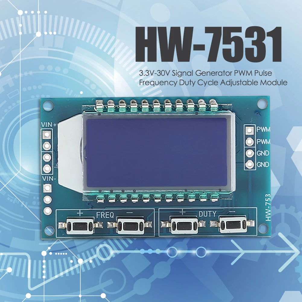 Adjustable PWM Pulse Signal Generator LCD Frequency Duty Cycle Board for Light