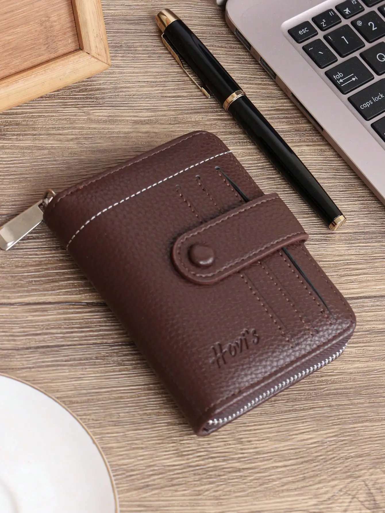 Vintage Simple Zipper Short Wallet Fashion Business Office Commuter Portable Lightweight Multifunctional Multi Card Position