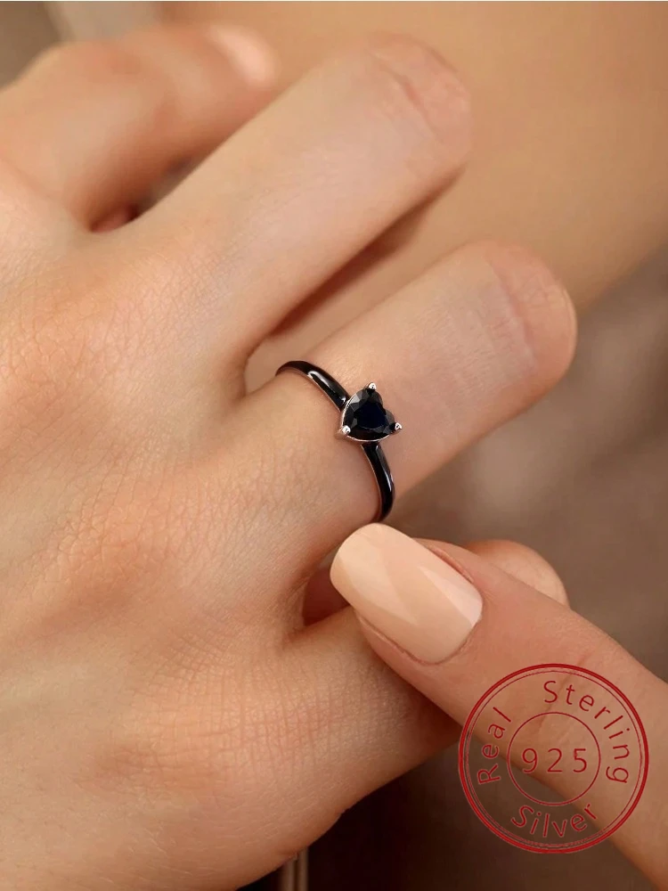 925 Sterling Silve Classic Simplicity Love Heart Zircon Ring For Women Anniversary Party Personalized High Quality Fine Jewelry