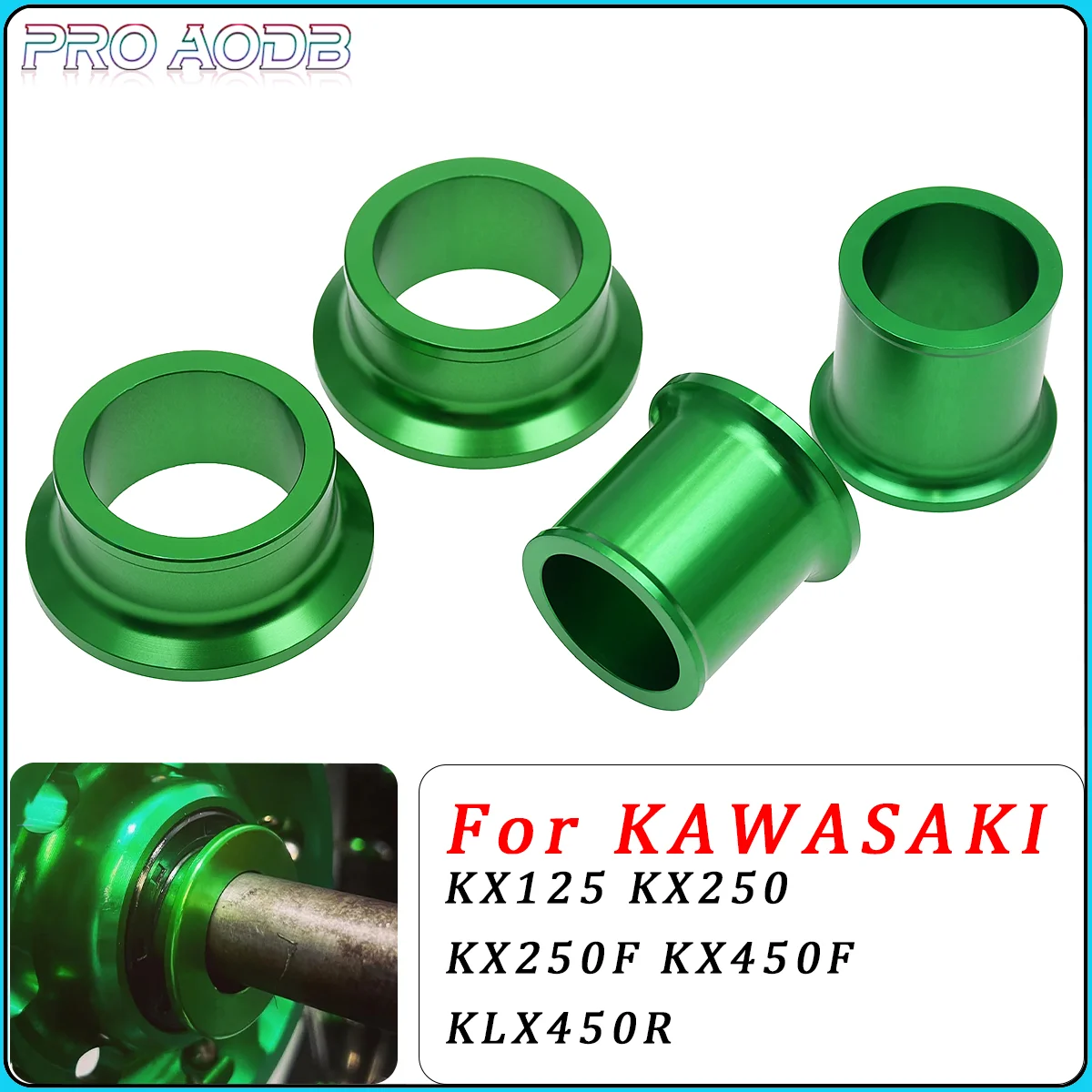 

Motorcycle Accessories CNC Front Rear Wheel Hub Spacer For KAWASAKI KX125 KX250 KX250F KX450F KLX450R 2006-2018 Dirt Bike