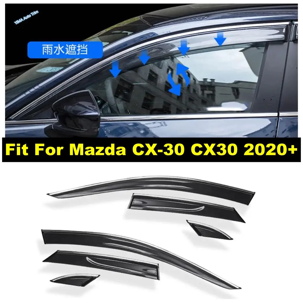 

Car Accessories Window Visors Awnings Wind Rain Sun Deflector Visor Guard Vent Covers Panel For Mazda CX-30 CX30 2020 2021 2022