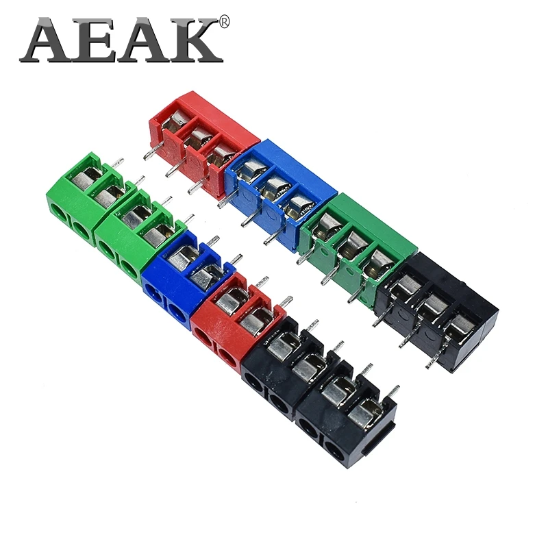 KF301-2P KF301-3P KF301-5.0-2P KF301 2Pin 3Pin Screw 2Pin 5.0mm Straight PCB Screw Terminal Block Connector Blue Red green