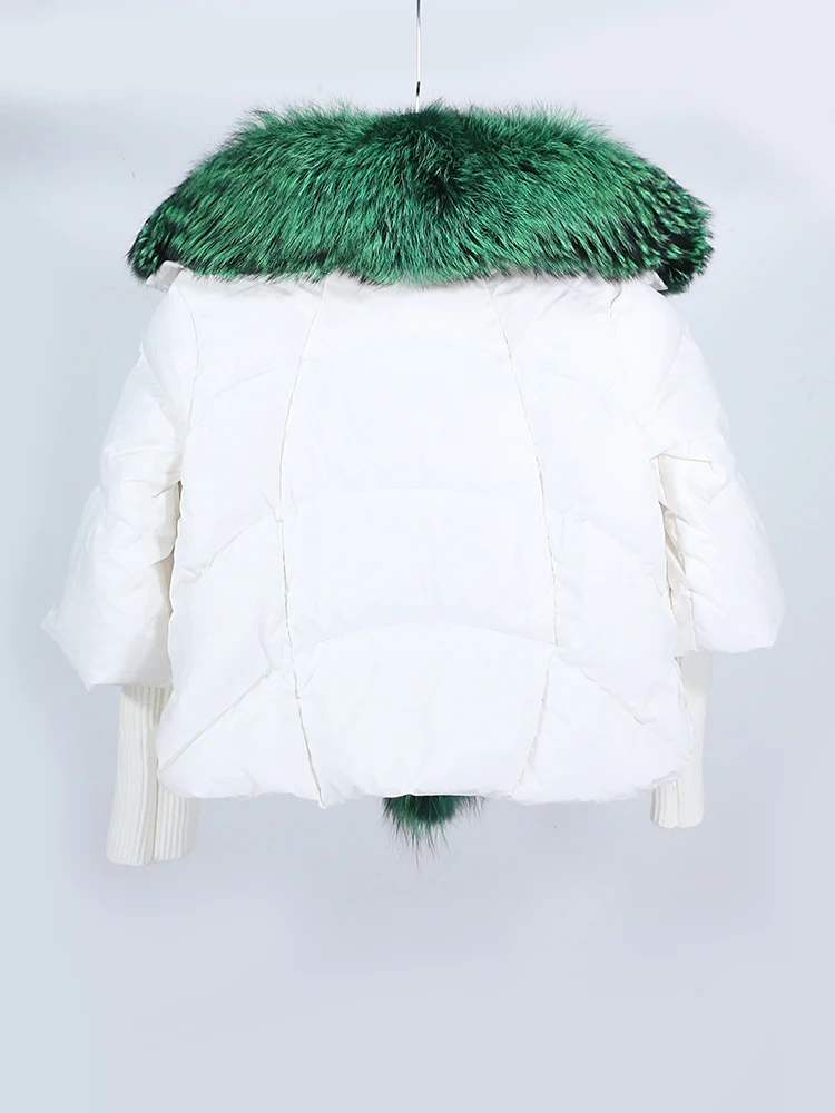 OFTBUY New White Duck Down Jacket Winter Women Warm Loose Coat Natural Real Fox Fur Collar Thick Luxury Outerwear New Fashion