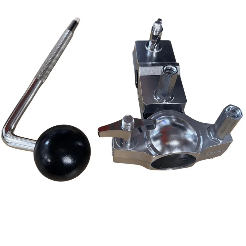 Single-arm drum clamp for quick release of cymbal holder  Rotating bullhorn bell holder