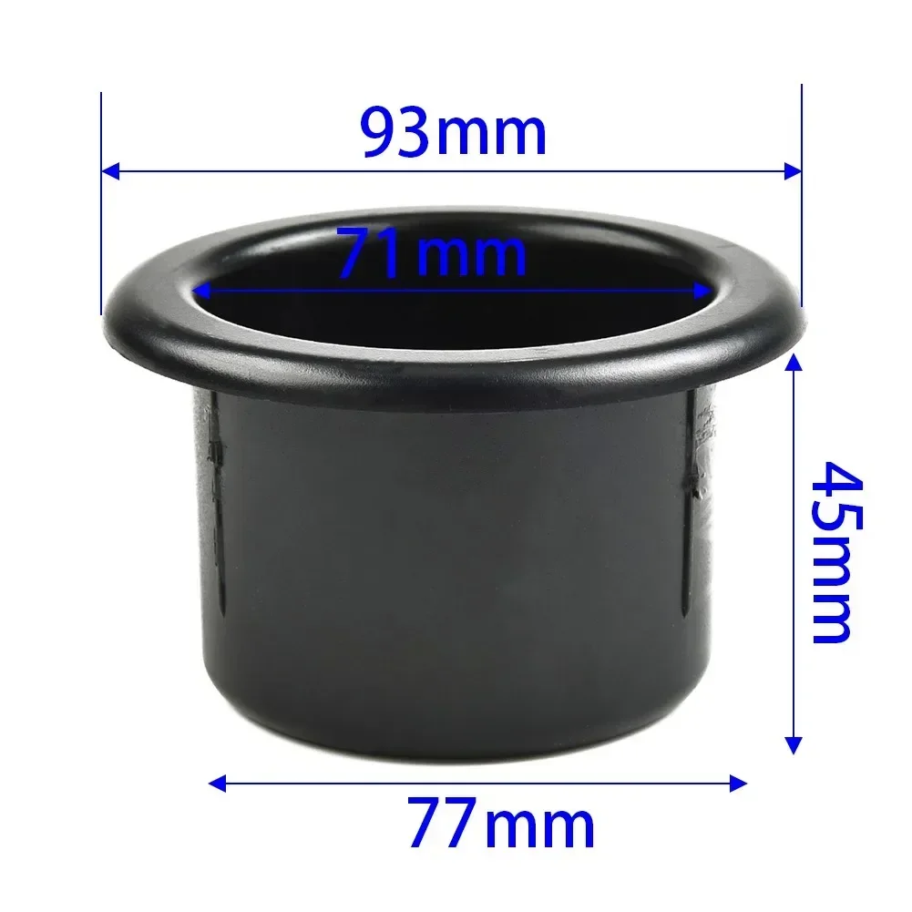 1/2pcs 77/72mm Plastic Black Cup Water Drink Holder RV Car Marine Boat Trailer Mounts Holder Interior Accessories Drinks Holders