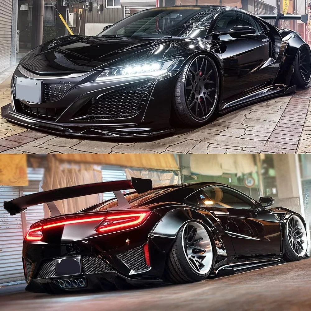 Carbon Fiber LB Style Bodykit Front Lip Side Skirts Rear Diffuser for Acura NSX (NC1) 2017-2021 Rear Wing Side Fenders