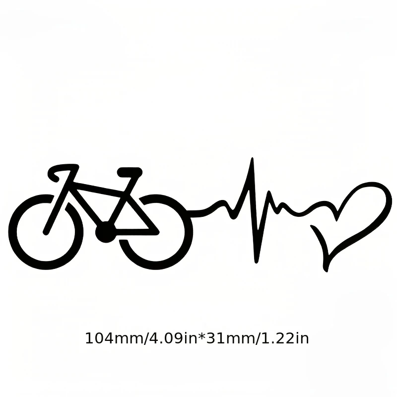 Heartbeat Bicycle Frame Sticker, Waterproof Anti‑Scratch Vinyl Decal for Road MTB Bike Top Tube Cycling Decor Accessories