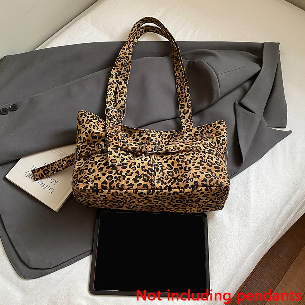 Casual Large-Capacity Leopard Print Women's Bag New Lightweight Versatile Shoulder Bag Relaxed Commuting Tote Bag