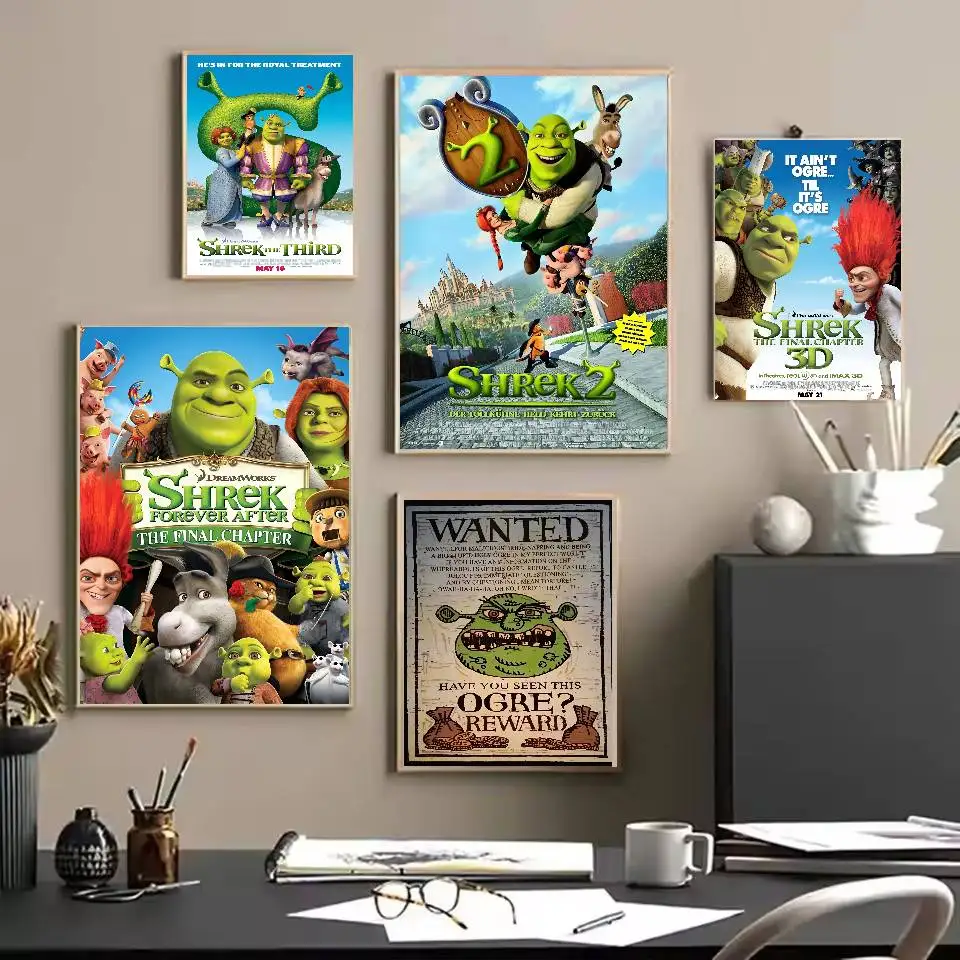 ملصق فيلم S-Shrek 2 ملصق فني ذاتي اللصق مقاوم للماء ملصق ورق مقهى بار غرفة النوم ديكور جدران