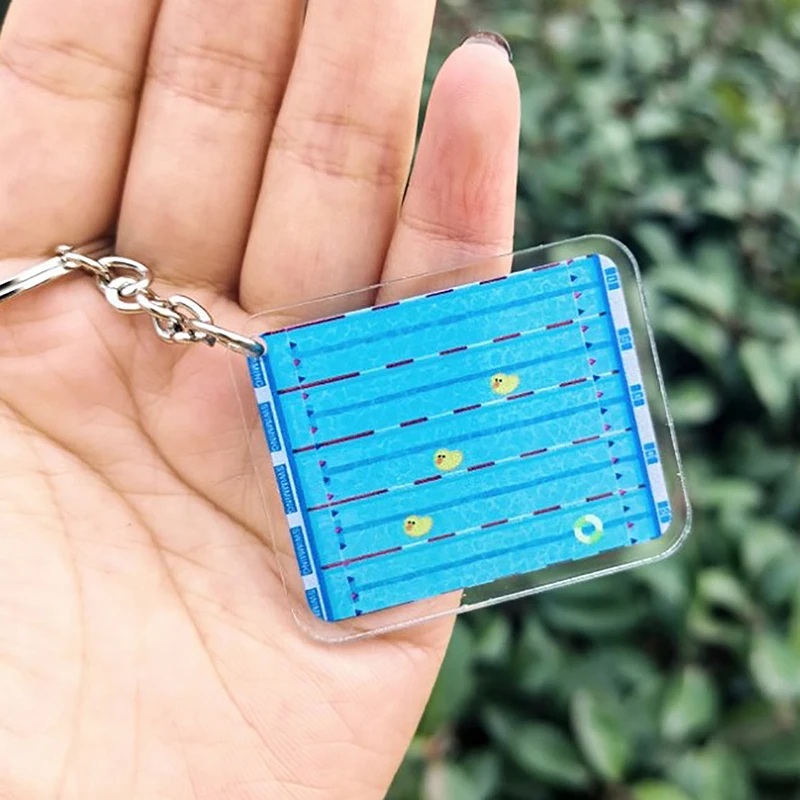 Badminton Keychain Souvenir Mini Tennis Pendant Table Tennis Table Acrylic Keychain