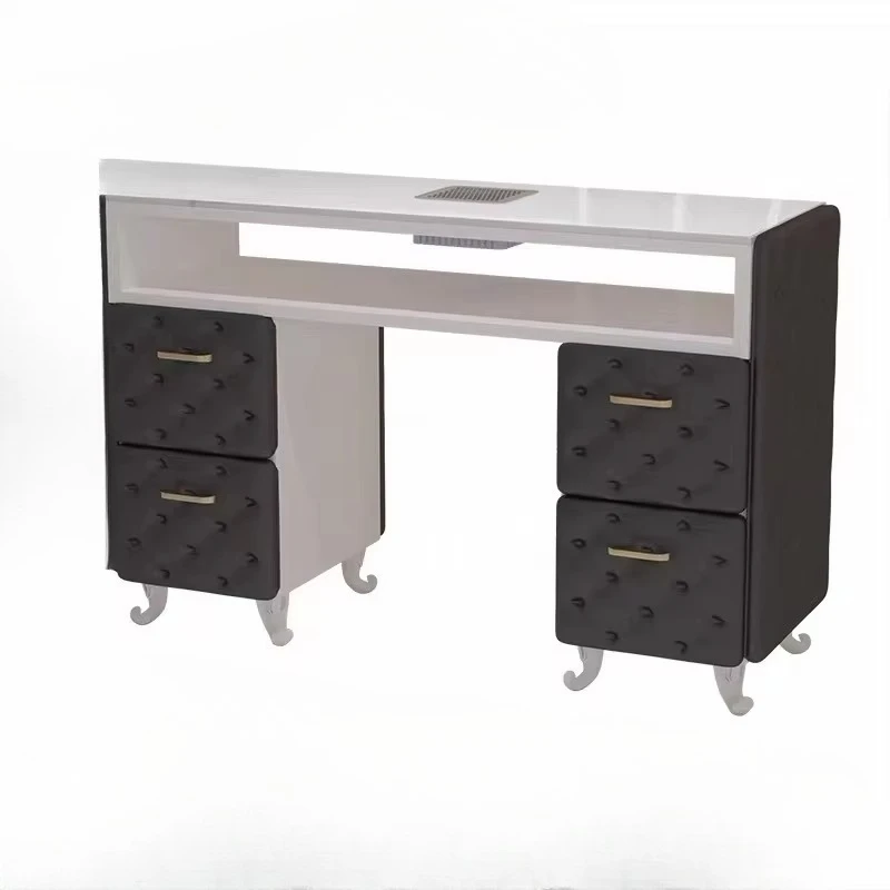 

&c Modern Pink Nail Table Set with Marble Top & Dust Collector, Luxury Manicure Station with Chairs for Beauty Salon