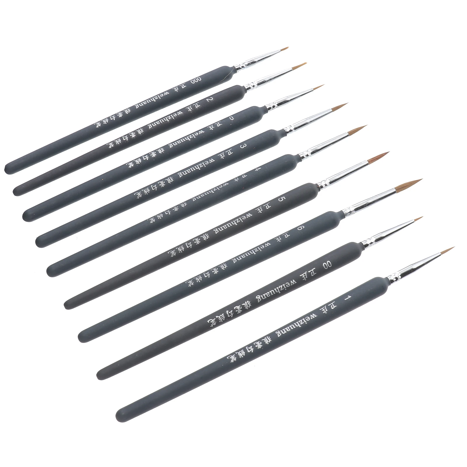 9Pcs Professional Paint Brush Wolf Fine Painting Pen Nylon Hair Brush Sets Detail Painting Drawing Line Pen Brush Art Supplies