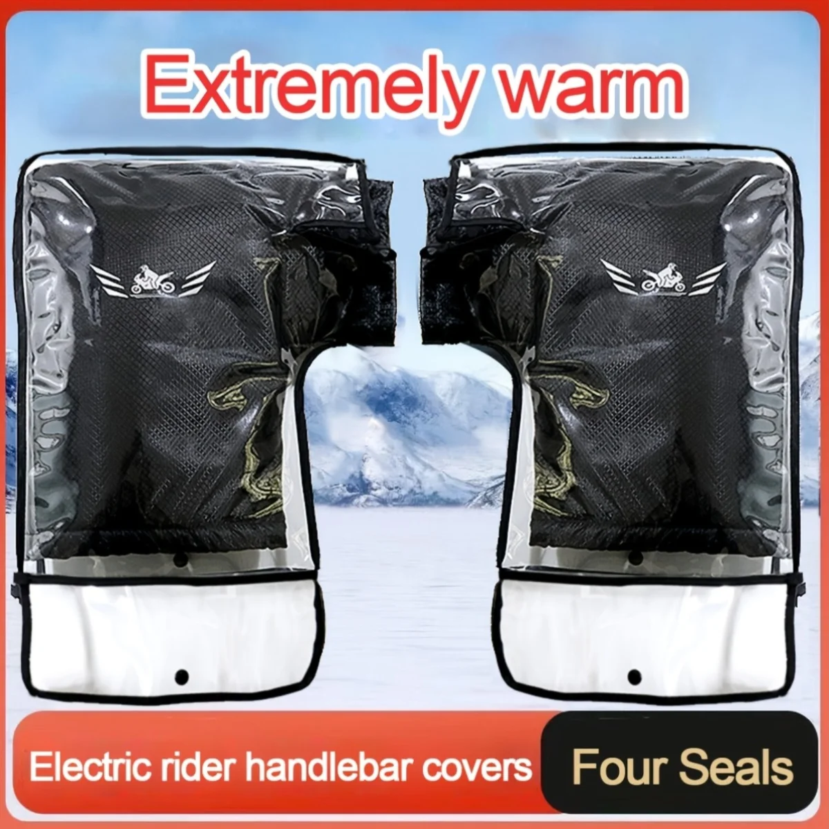 

2 pieces winter motorcycle gloves, electric bike handlebar covers, winter scooter handlebar covers, tricycle and electric bike h