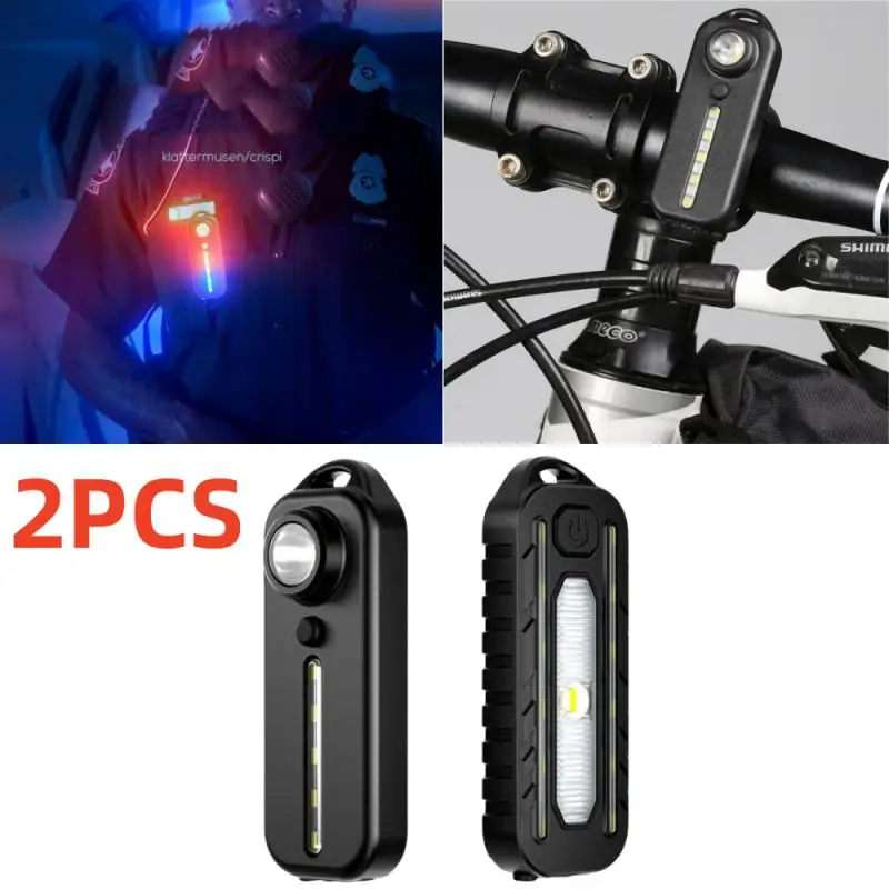 

Emergency Light LED Red Blue Police Light With Clip USB Rechargeable Shoulder Flashing Warning Safety Torch Bike Tail Lamp