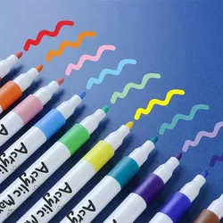 12–60 Farben Acryl-Marker, Stift-Set, Farbe, Kunstmarker, weiche Spitze, Stift für Kinder, Steinfarbe, Keramik, Glas, Holz, Stoff, Malerei