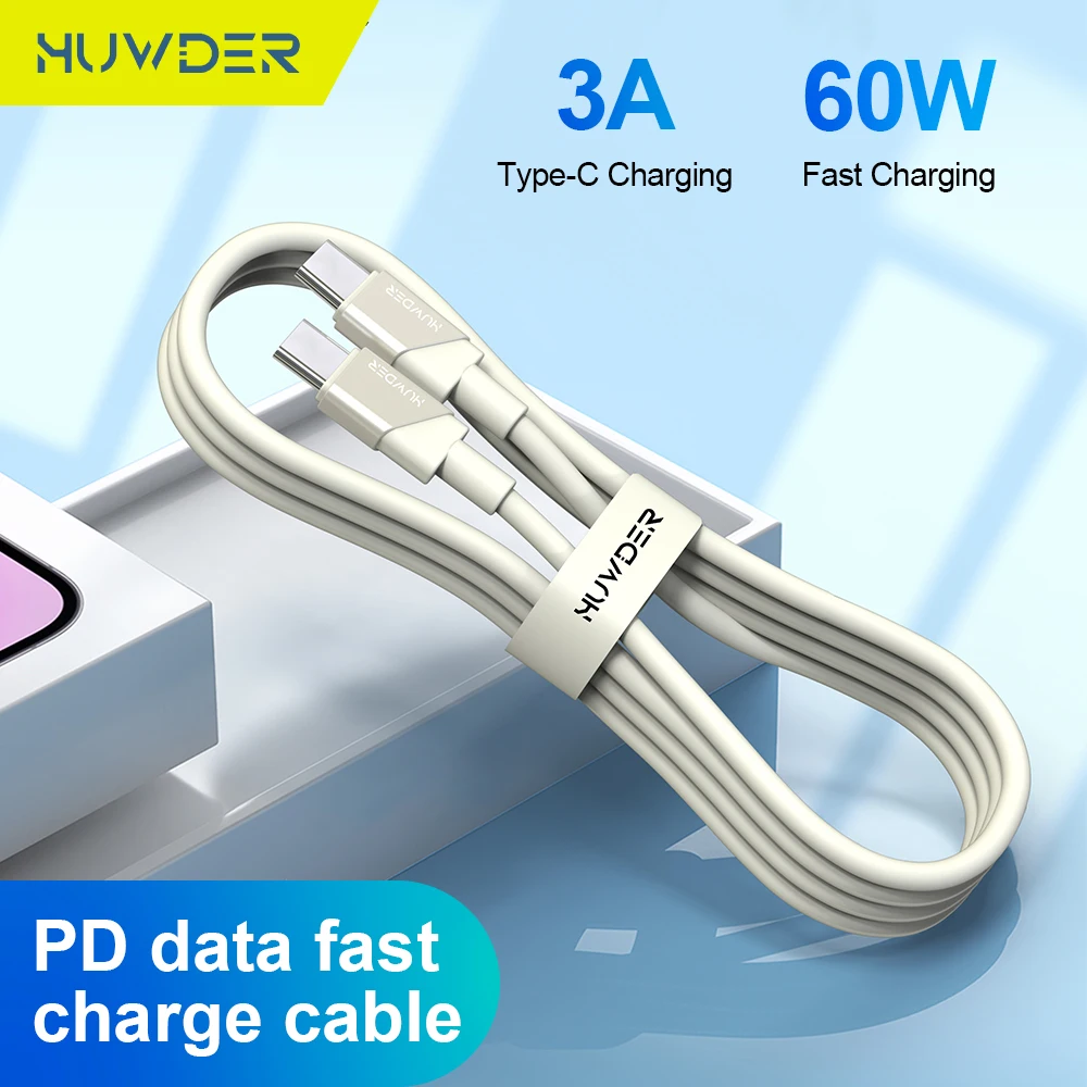 Hot Selling 60W PD Data Fast Charge Cable Type C To Type C Charger For iPhone 15 Xiaomi Samsung Laptop Charging Data Cord 1.2M