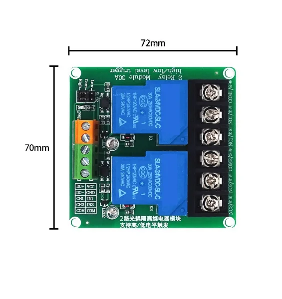 1-channel 2-channel 4-channel 30A high and low level trigger relay module 5V smart home PLC automation control