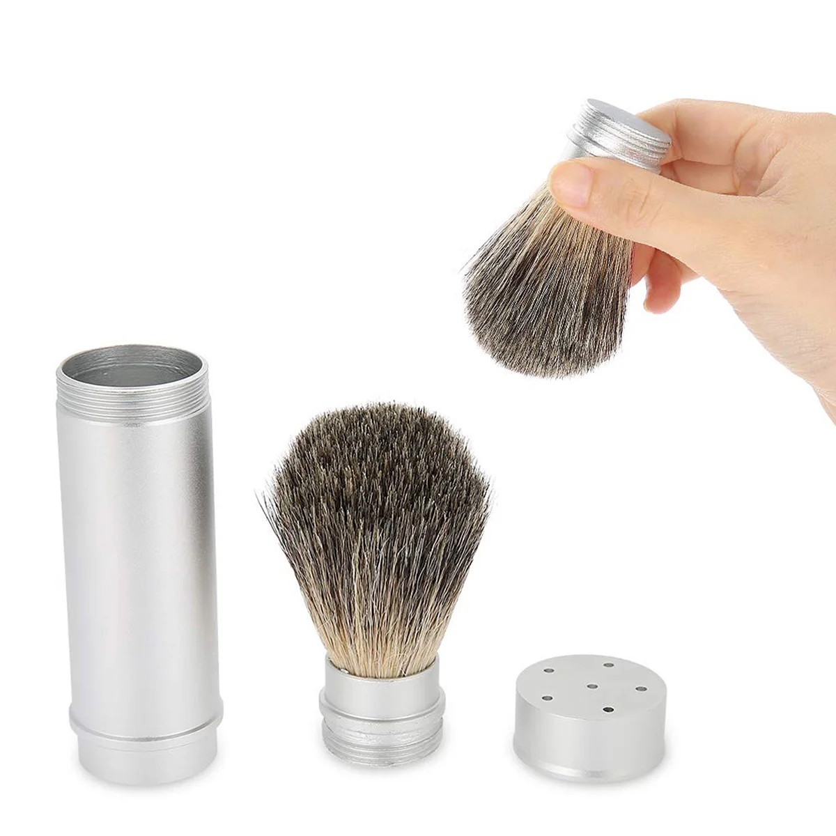 1pc Shave Brush Cleansing Brush Hairdressing Brush with Aluminum Tube Blaireau for Men Shaving Brush Clean Brush