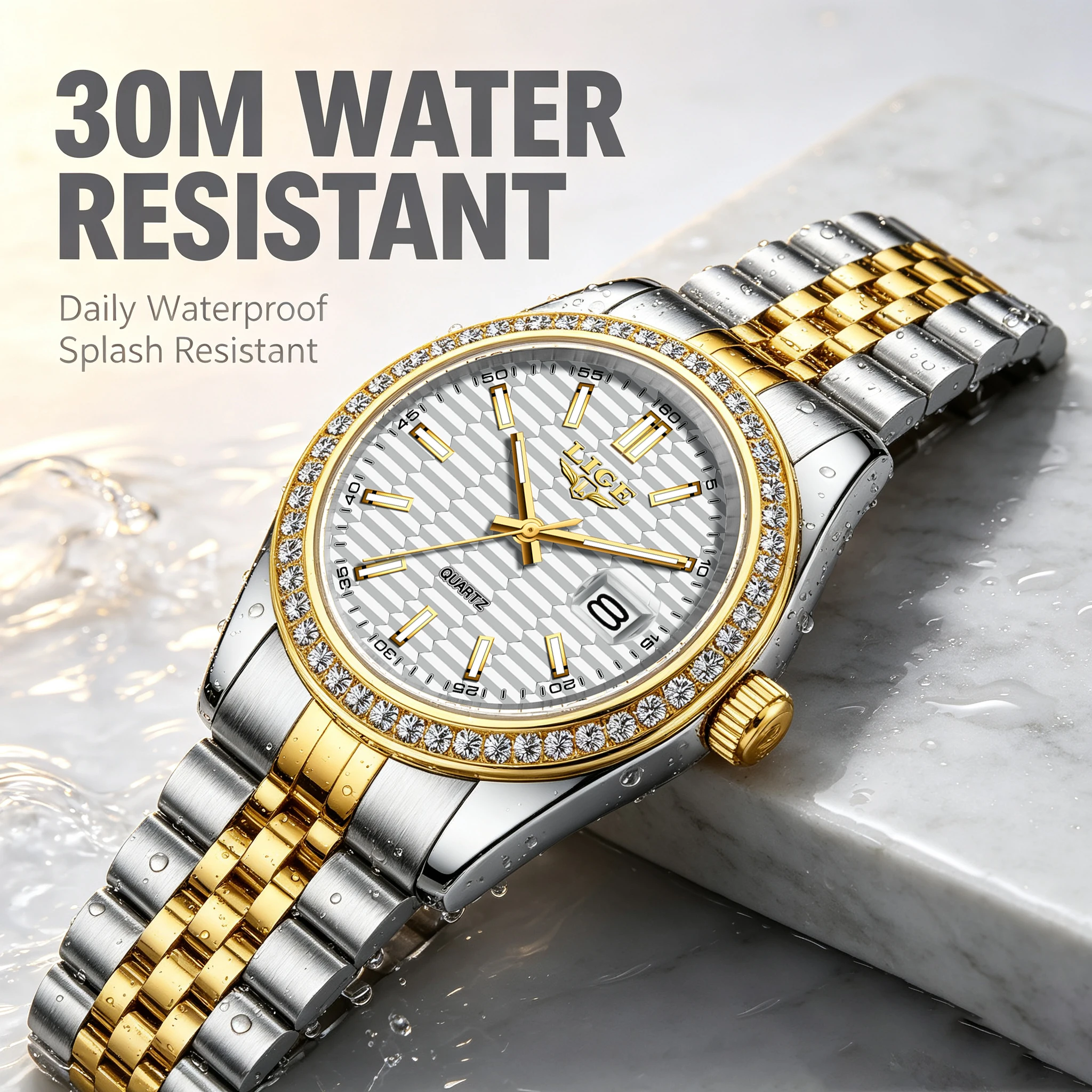 New LIGE Men Watch Top Brand Luxury Quartz Watch Business Stainless Steel Sports Waterproof Date Watch For Men Relogio Masculino