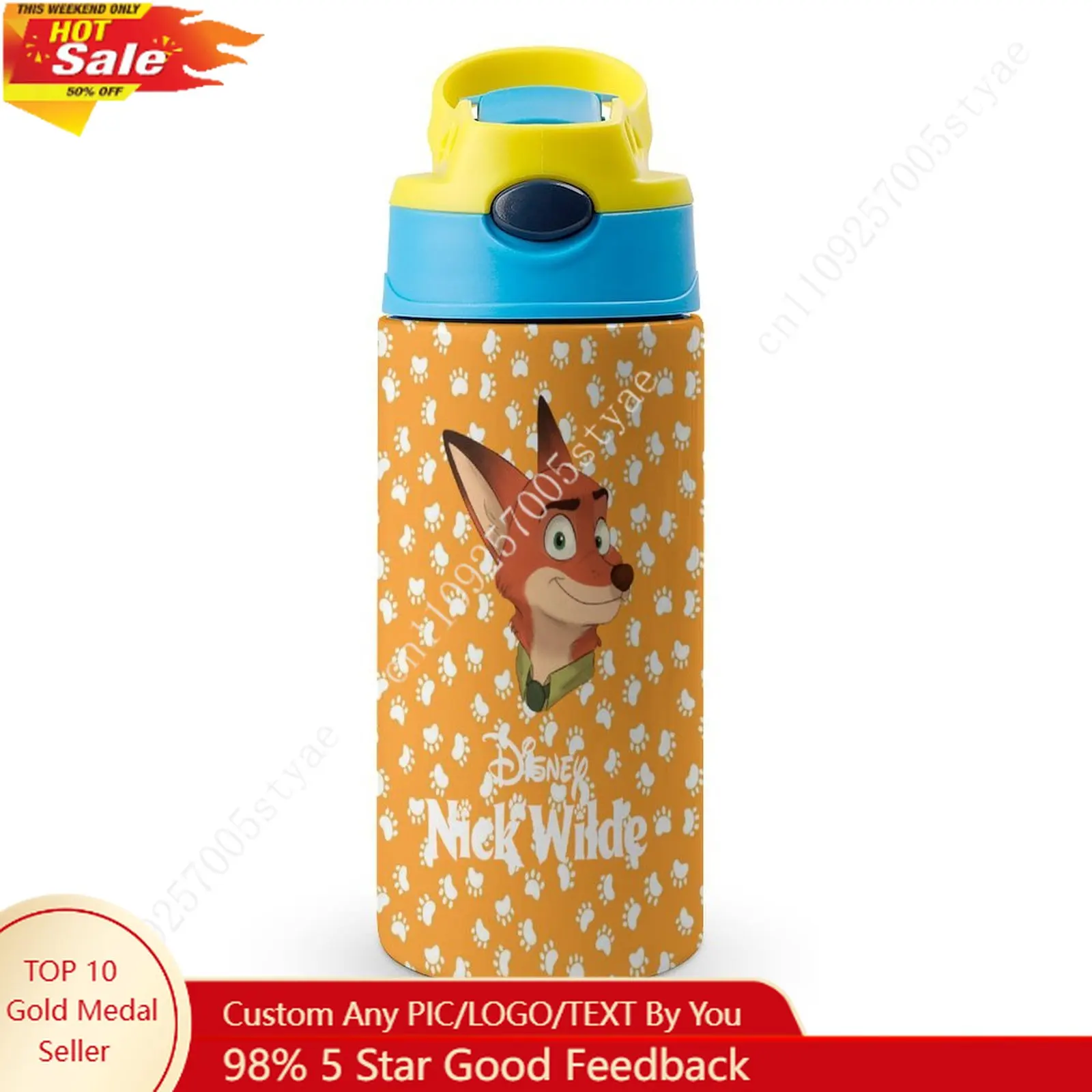 

Термос-бутылка Nick Wilde с изоляцией, с изображением персонажей Диснея, с возможностью нанесения собственного фото, логотипа, текста, индивидуального дизайна, подарок на день рождения или праздник.