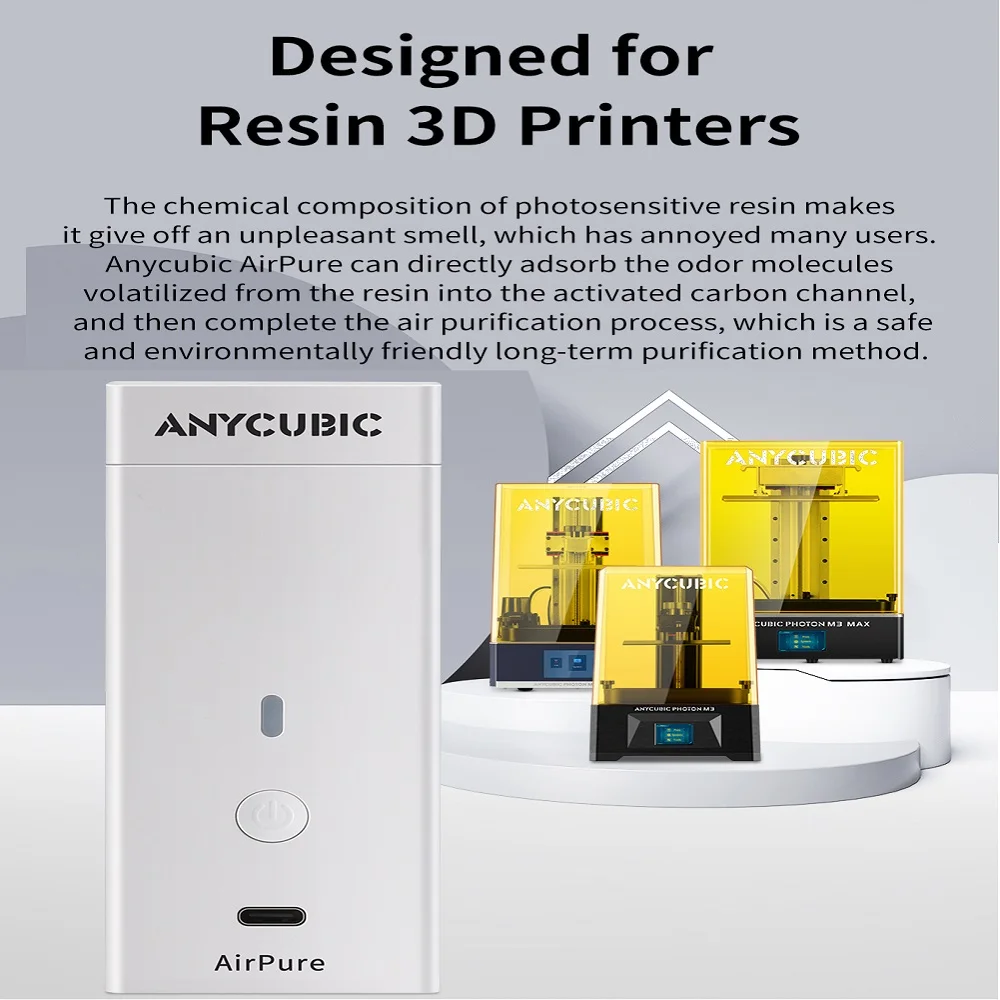 Peças de impressora 3d anycubic purificador de ar 2 pçs/lote impressoras 3d acessório para a série de fótons fótons m3 além de impressoras lcd 3d