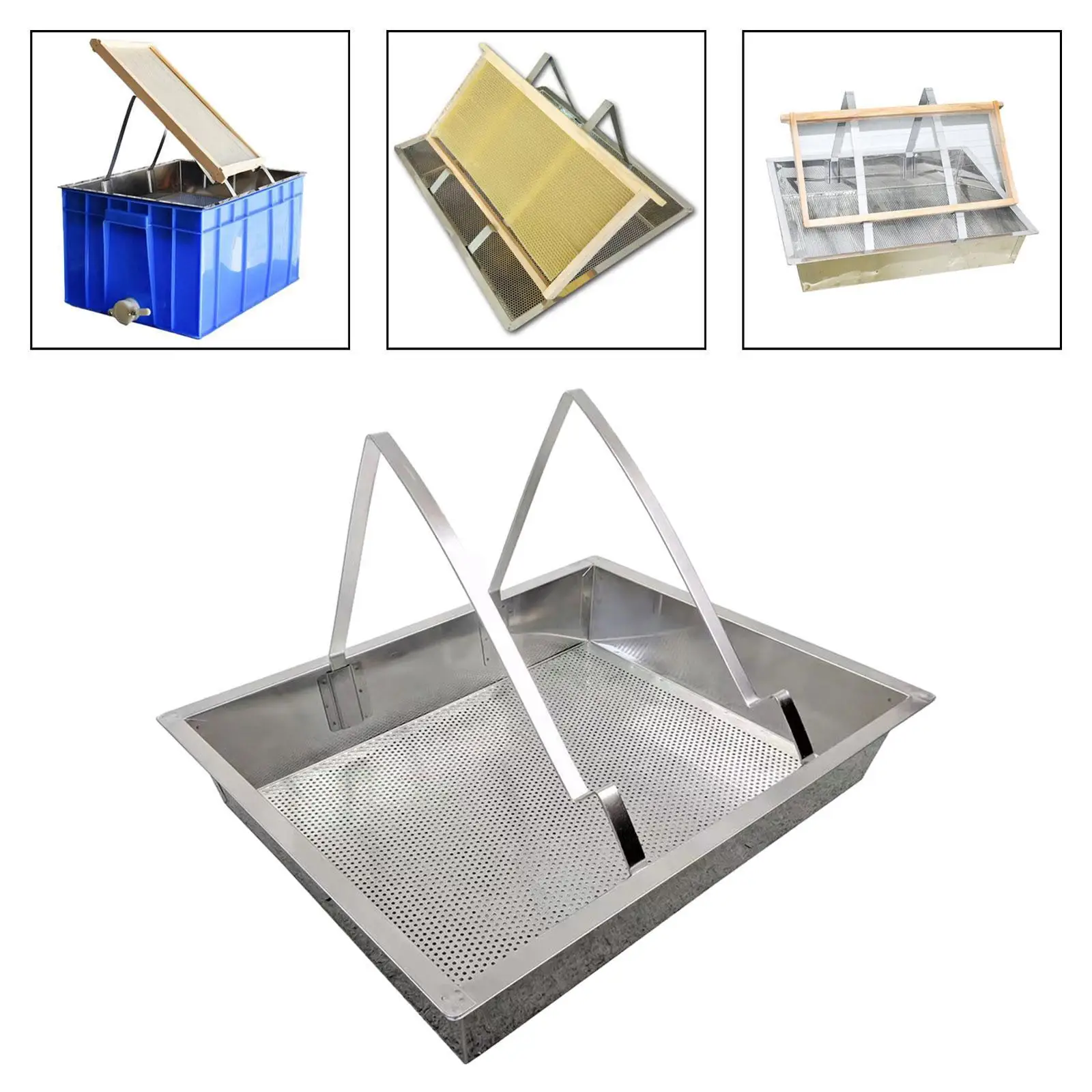 

Honeycomb Uncapping Tray Durable Stainless Steel Wear Resistant Beekeeping Tool for Honey Drainage