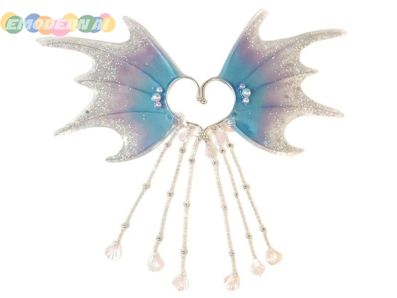 New Hand Made Work Mermaid Princess Elf Earrings Shell Cosplay Prop Costume Accessories For Game Party Anime Custom Made