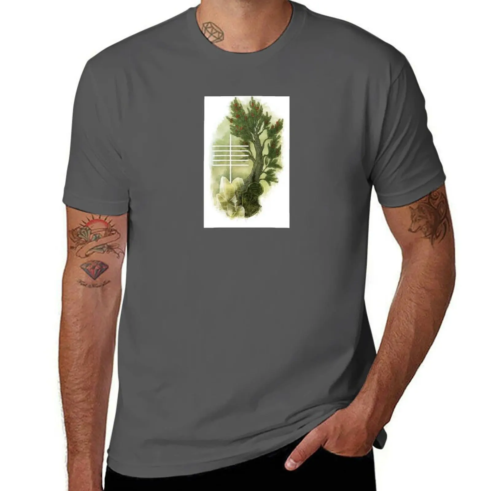 

OGHAM art - IODHADH The Yew Tree T-Shirt t shirts for man graphic funny t shirts for man graphic vintage T-Shirt