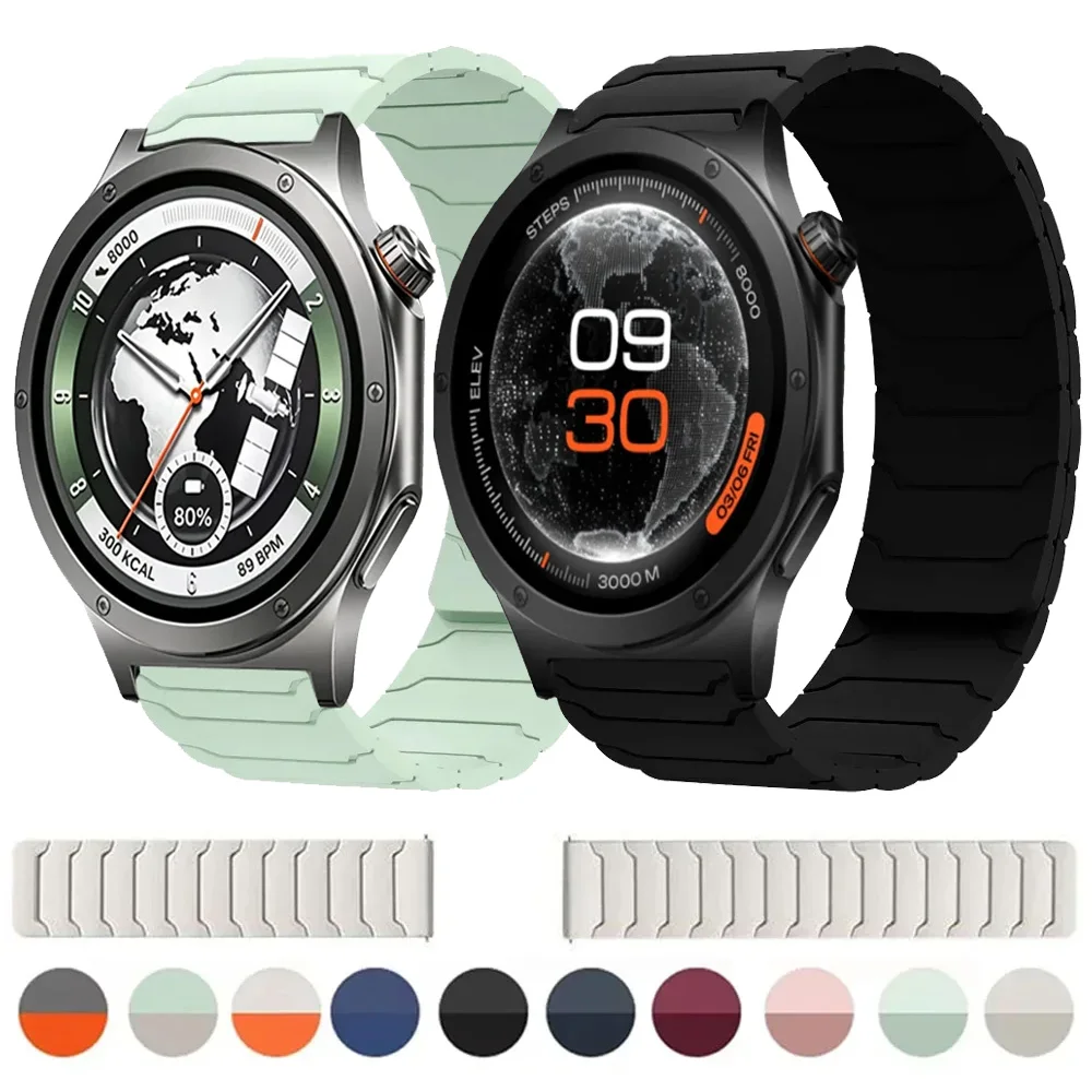 20mm 22mm Magnetisches Silikonarmband für Oneplus Watch 4 3 2R Lite Amazfit Active 3 Balance 3 Weiches Sportarmband OPPO Watch S X3 X2 X